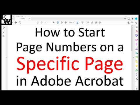 How to start page numbers on a specific page in Adobe Acrobat (PC and Mac)