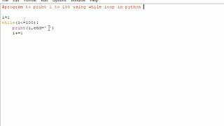 program to print 1 to 100 using while loop in python ☝
