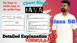 Java for-loop vs while loop vs do-while loop- Complete explanation with cheat Sheet.