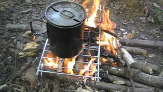 Bushcraft Fire - Coghlans Pack Grill great bit of kit for outdoors cooking over a fire.