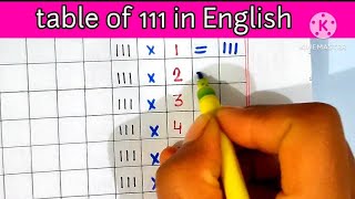 table of 111 in English. 111 ka table. table of 111. learn table of 111.