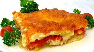 Запеченная рыба Судак с овощами под Сыром . Рецепт как приготовить рыбу