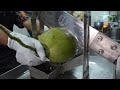 amazing coconut water, coconut meat ice cream production - thai street food