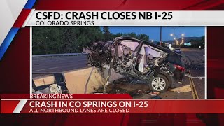 Two drivers and one pedestrian dead after crash on I-25