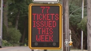 Sign Warns Of Tickets Issued