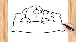 HOW TO DRAW BT21 KOYA CUTE SLEEP