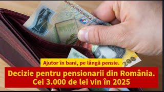 Ajutor în bani, pe lângă pensie. Decizie pentru pensionarii din România.