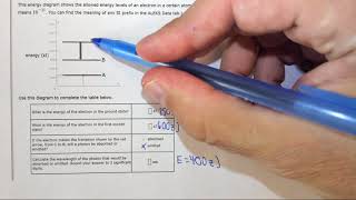 8.4d Calculating the wavelength of a spectral line from an energy diagram