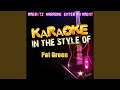 Don't Break My Heart Again (In the Style of Pat Green) (Karaoke Version)