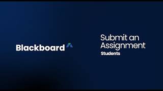 Submit an assignment in Blackboard - Students