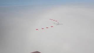 Red Arrows fly with RAF Poseidon sub-hunter