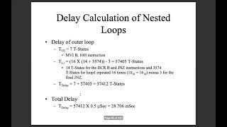 8085 - nested loop delay calculation