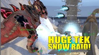 First Assault! Huge Tek Snow Raid Pt.1! (Raiders) -Ark: Survival Evolved -Ep.23