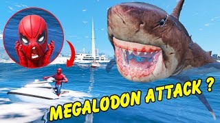 GTA 5 - Spiderman FOUND The Biggest Shark! (Megalodon Shark Attack)