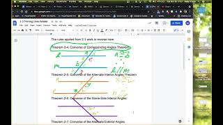 2-2 Geometry Proving Lines Parallel