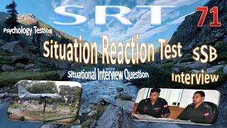 SRT 71 Situation Reaction Test | Psychology Testing Questions SSB|Army Navy Air Force NDA CDS AFCAT