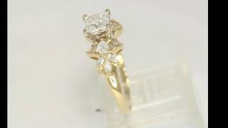 1.45CTW diamond engagement ring 18K YG 1.01CT princess marquise baguettes sz 8 - 27799