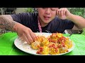 siomai at pancit canton outdoor cooking mukbang philippines