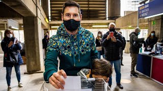 ⚽🗳 MESSI & BARÇA PLAYERS VOTING AT CAMP NOU (Barça Election 2021)