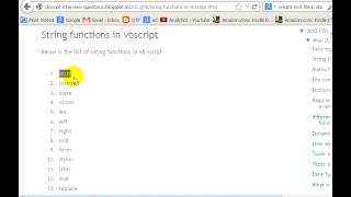String functions in vb script
