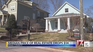Median price of real estate in Wake County drops by $5,000