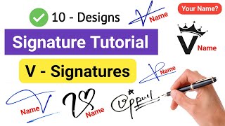 ✅ A To Z Signature | V Signature Style | Signature Style Of My Name | V Signature Ideas