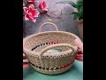 handmade hemp rope hand woven basket. shorts handmade knitting creative diy artwork