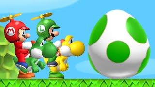 New Super Mario & Luigi Bros U - All Yoshi Levels (2 Player)