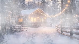 Wintry Breeze Sounds \u0026 Shivering Storm Blasts at a Frozen Wooden Cabin┇Frosty Squall Hisses to Sleep