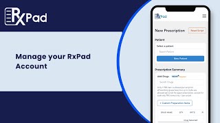 Manage your RxPad account