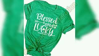 2023 | Beopjesk | Womens | T-Shirt  | Blessed | lucky | printed | graphic | teens | short | top