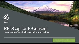 REDCap for E-Consent – Information Sheet & Authorization