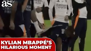 MBAPPÉ uses ALABA'S back to tie his shoes in HILARIOUS training moment