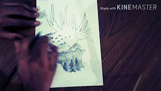 Nature scenery drawing for  beginners Easy and step by step SAS Creations /Art Arena farjana drawing