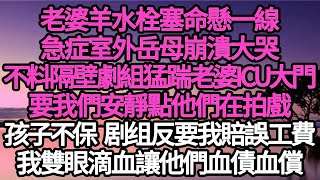 老婆羊水栓塞命懸一線，急症室外岳母崩潰大哭，不料隔壁劇組猛踹老婆ICU大門，要我們安靜點他們在拍戲，孩子不保 剧组反要我賠誤工費，我雙眼滴血讓他們血債血償#故事#情感#情感故事#人生#人生經驗