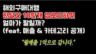 해외구매대행 대량등록 1달간 10만개 업로드 하면 얼마가 팔릴까?(feat. 매출 \u0026 카테고리 공개)