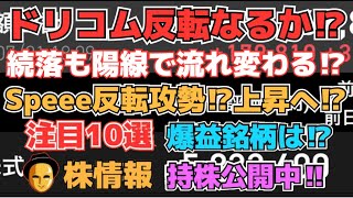 【株投資】『ドリコム』大幅下落も底打ち反転⁉,『Speee』ストップ安からの反転攻勢は⁉,『マイクロアド』上昇へ⁉下落否定となるか⁉【掲示板トレーダー】