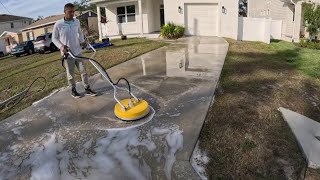 Pressure Washing Really Filthy Driveway (amazing result)