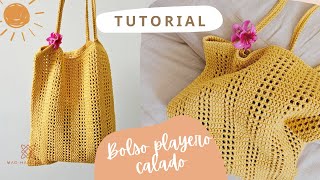 BOLSO PLAYA CALADO A CROCHET fácil de hacer TUTORIAL PASO A PASO