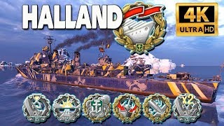 Destroyer Halland: Cold as ice Solo Warrior - World of Warships