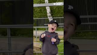Boy had adorable reaction to blowing bubbles