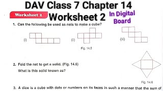 DAV Class 7 maths chapter 14 worksheet 2 ।। Class 7 math chapter 14 worksheet 2 dav public school