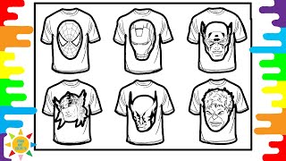 Superheroes T-Shirt Coloring Pages | Spiderman | Hulk | Iron Man  | Deaf Kev - Invincible Pt. II