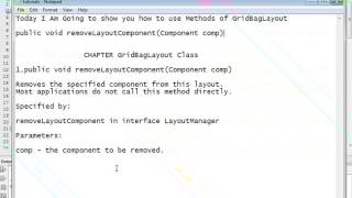 Java Programming Tutorial -GridBagLayout-16- public void removeLayoutComponent(Component comp)
