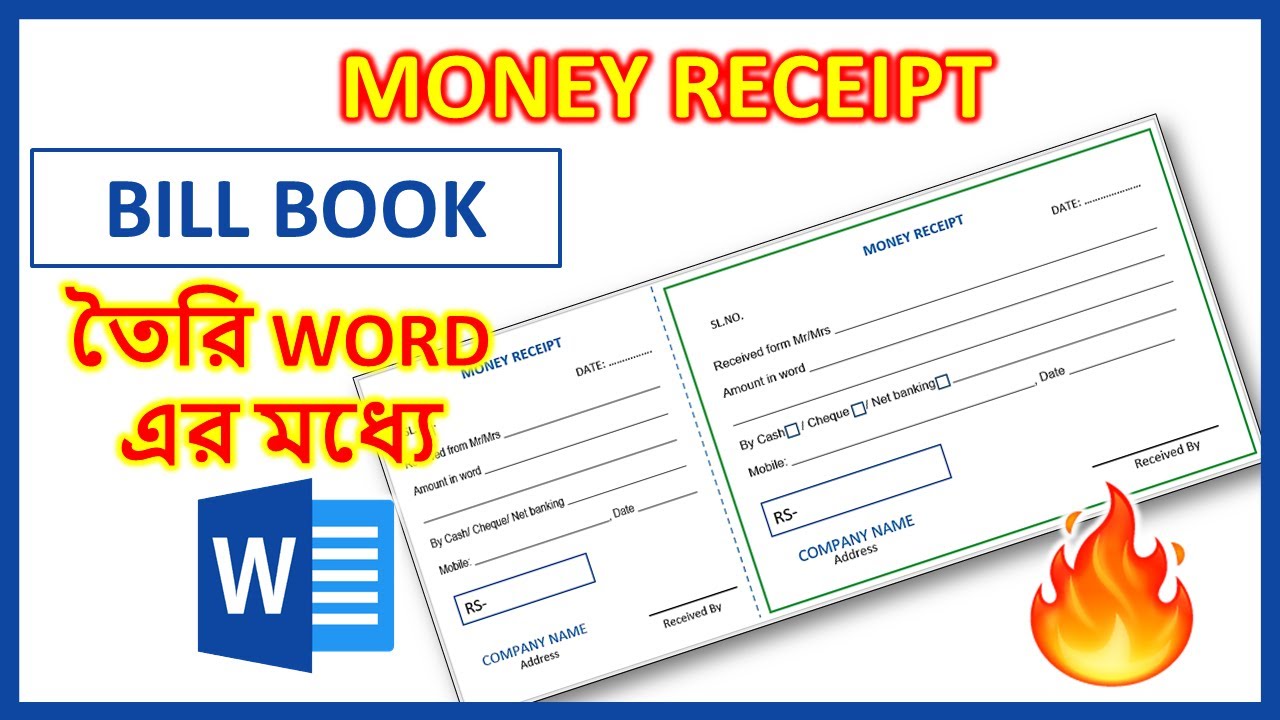 How To Make Bill Book In Word Lioreport