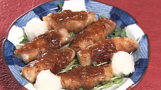 長いもの豚肉巻き 梅照り焼き