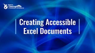 Creating Accessible Excel Documents