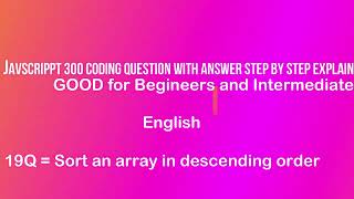"JavaScript Tutorial: Sorting an Array in Descending Order - Step-by-Step Guide" #javascript #codes