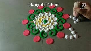 रोज दारात काढण्यासाठी छोटीसी सुंदर रांगोळी//daily Rangoli//simple rangoli//Rangoli Talent