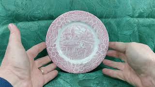 Broadhurst Ironstone Red and White China Constable Series 6.5-Inch Side Plate